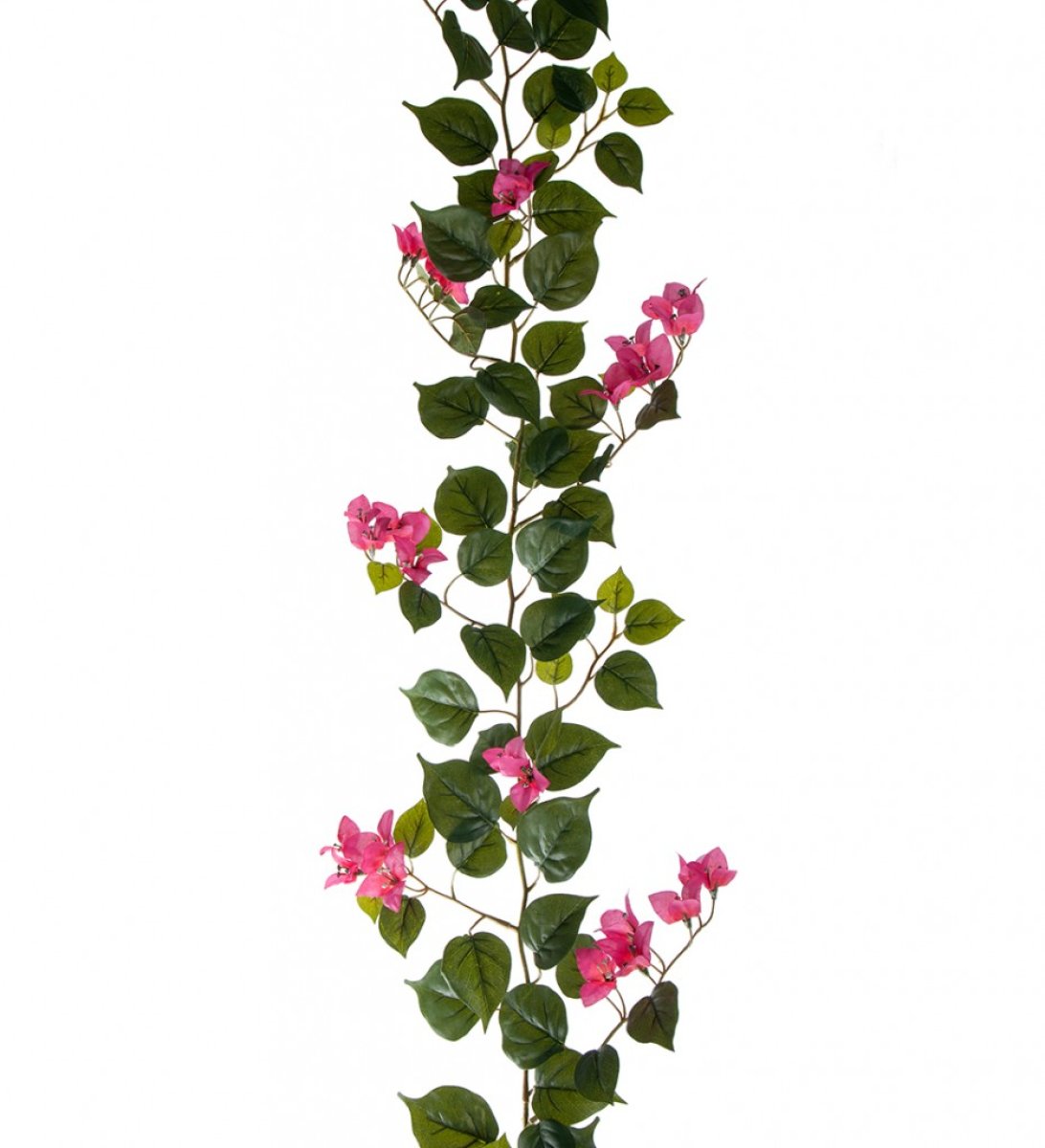 Grön girlang med rosa blommor
