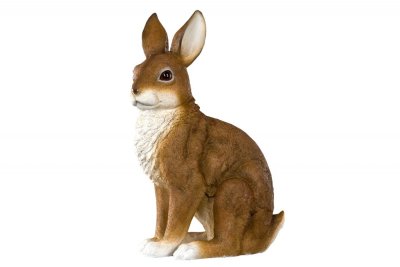 Större kanin i verklighetstrogen modell. Går i bruna och vita nyanser med vackra tillgivna ögon. Att dekorera med kaninen är otr