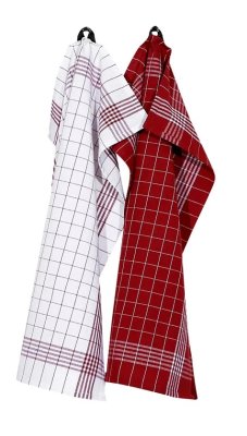 Kökshandduk Astrid klassisk i rött och vitt