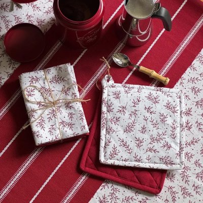 Flora grytlappar i röda och vita nyanser