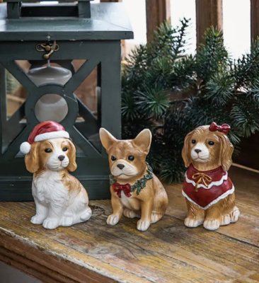 Söt och gullig jul inspirerad hund att dekorera med 