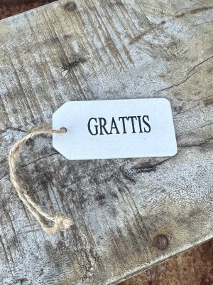 Grattis tags / skylt 