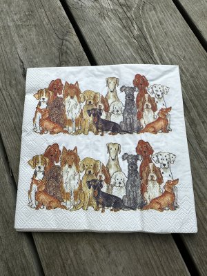 Gulliga servetter med hundar