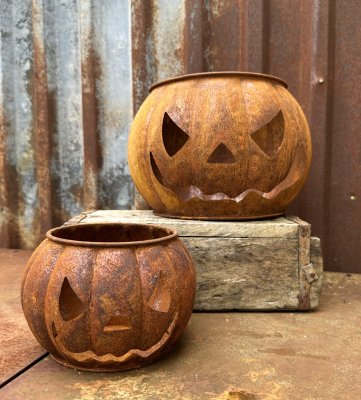 Pumpa i rost ljuslykta dekoration 