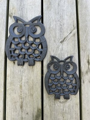 Järnfat underlägg uggla i järn