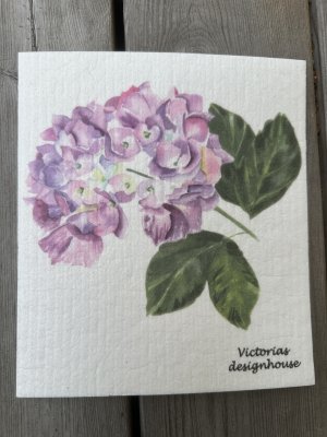 Disktrasa med hortensia motiv 