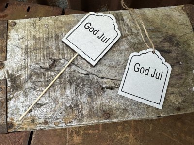 God Jul skylt i trä