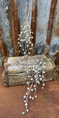Vacker och elegant mistel i silver och guld glitter med pärlor 