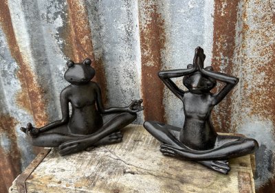 Yoga groda i antik brun nyans