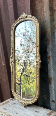 Spegel med ram i guld avlång vackert modell
