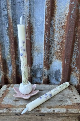 Timerljus 2-pack med motiv av blåklint