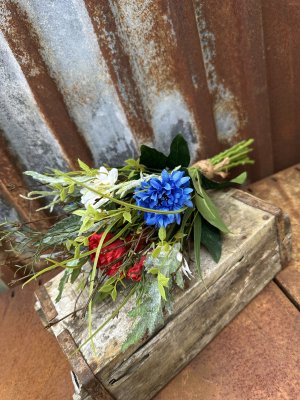 Sommar bukett med vallmo, blåklint och prästkragar