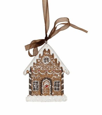 Hängande pepparkakshus att dekorera med