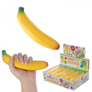 Kläm banan anti stress boll formad som en banan. Formbar och kläm vänlig i verklighetstrogen modell.  Mäter 18cm  Ej lämplig för
