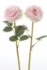 Rosa ros nyponros med skälk och gröna blad. I välarbetad konstjord modell med verklighetstrogen känsla. Finns i två modeller