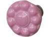 Vacker rosa keramik knopp i blom formad modell framtill . Silver färgad metall stomme i längre modell. Dekorerad med Chic Antiqu