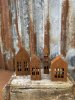 Rostiga hus till dekoration 4-pack