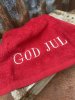 Gästhanduk GOD JUL röd med vit text 