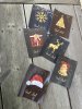 Klistermärken God Jul till vinflaskor med julmotiv 