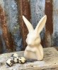 Vit kanin i porslin. Större modell med höga öron. Att dekorera med eller att använda att hänga smycken på tex. Detaljrik och söt