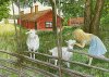 Bordstablett Kärt Möte vid gärdsgården från Sverigealmanackan