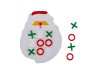 Tre i rad spel med tomte och snögubbe
