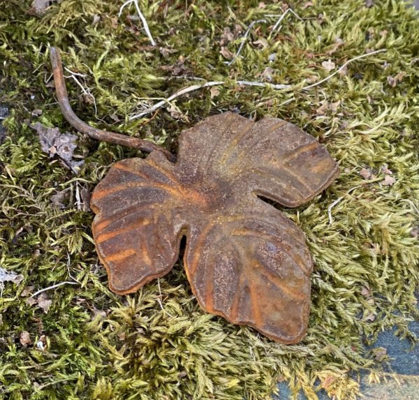 Vackert handgjort järn löv rostigt Vinblad. Detaljrikt och välarbetat hantverk svensktillverkat. Tyngre modell att dekorera med