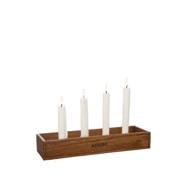 Adventsljusstake natur med text ADVENT