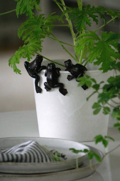 Klättrande groda i antik brunt att dekorera med