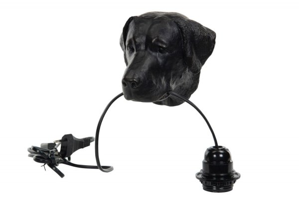 Lampa vägglampa hund. I vägg modell med ansiktet av en hund som håller lampsladden i munnen. I mindre lättplacerad modell med s