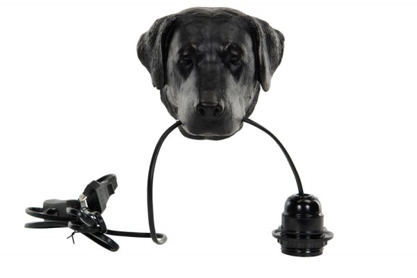 Lampa vägglampa hund. I vägg modell med ansiktet av en hund som håller lampsladden i munnen. I mindre lättplacerad modell med s