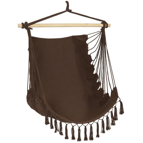 Brun hängstol med fransar