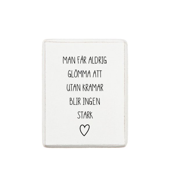 Vita kylskåpsmagneter i trä med text och fabriks slitna inslag. Magnet på baksidan. Finns i flera olika modeller -Det finns fyra