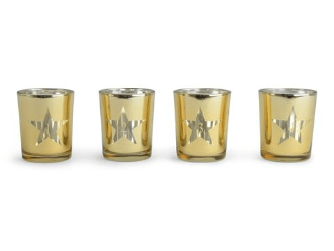 Advents glas 1 2 3 4 i guld för värmljus