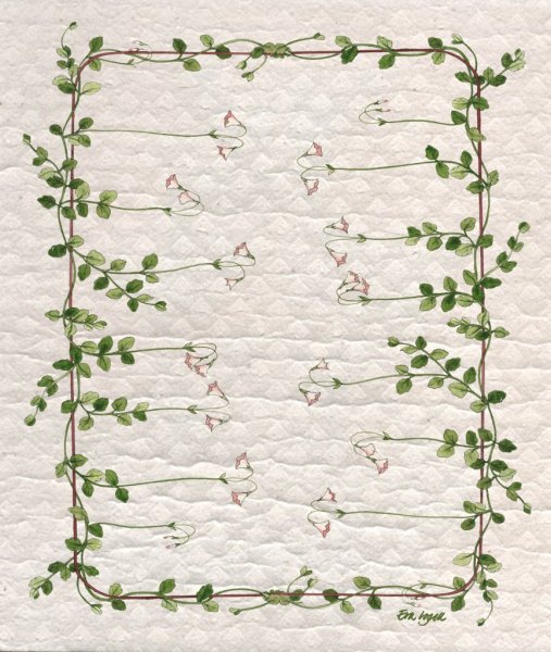 Disktrasa Linnea med blommor i rosa på vit botten. Motiv på en sida. Vacker och praktisk i bra kvalité med bra uppsugnings kraft