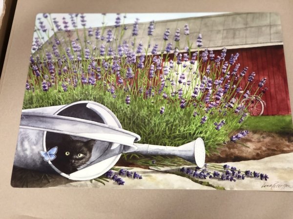 Bordstablett Lavendelkatt Av Lena Petersson