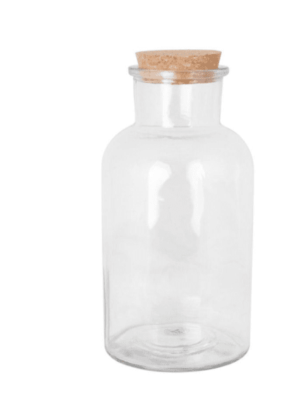 Klassisk glasburk med korklock. För vacker och praktisk förvaring i hemmets alla rum. Finns i tre storlekar -Större -Mellan -Min