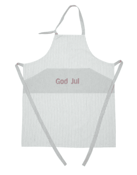 Förkläde med broderat God Jul till stor och liten