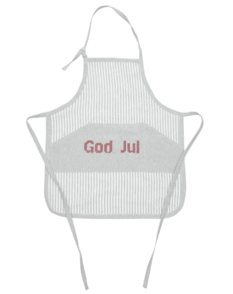 Förkläde med broderat God Jul till stor och liten