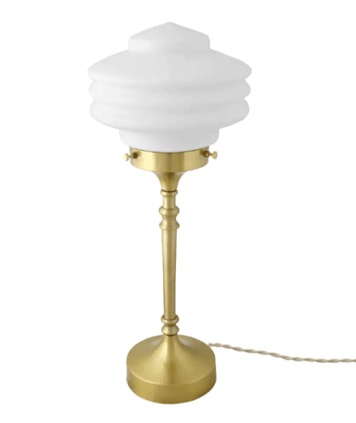 Bordslampa Opal med guld fot