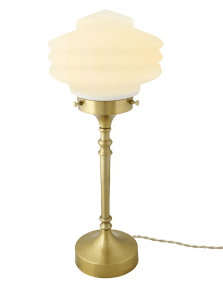 Bordslampa Opal med guld fot