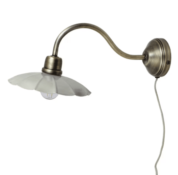 Vägglampa Gustav i antik guld