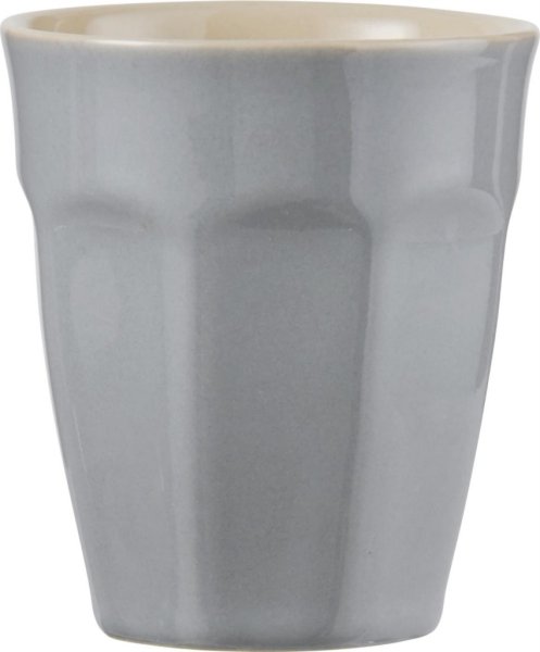 Mynte Cafe Latte kopp utan öra i nyans French Grey. Praktisk stapelbar modell som passar lika bra till kaffe och te som saft ell