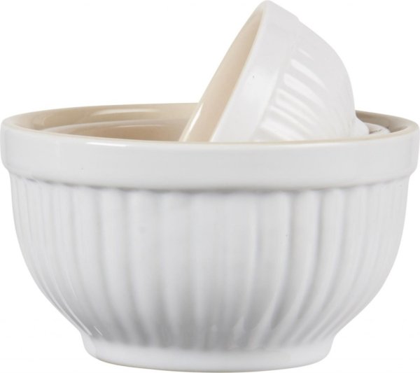 Mynte 3 set skålar i nyans Pure White. Mindre skålar i tre olika storlekar. Tillverkad i stengods av hög kvalité. Se mer info i
