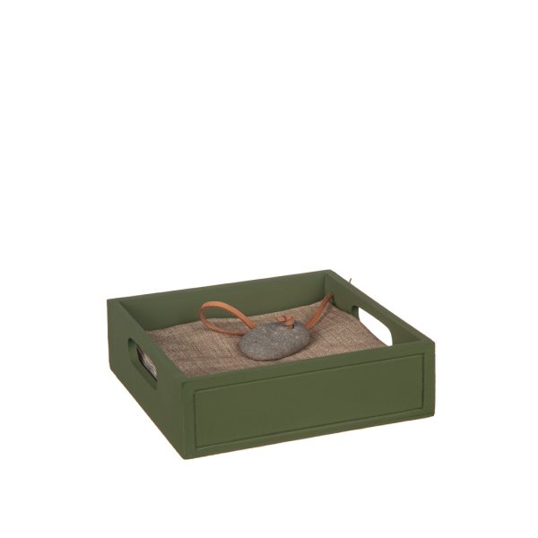 Grönt servettställ med sten