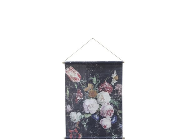 Vacker Fransk tavla / canvas vepa med rosen motiv. Större modell med gammeldags antiks inspirerat motiv. Snöre upptill och träst