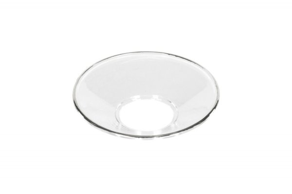 Ljusmanschett i glas, rund modell dekorerad med en silver kant runt om. Vacker klassisk elegant modell. Mäter 6,5cm Säljes pe