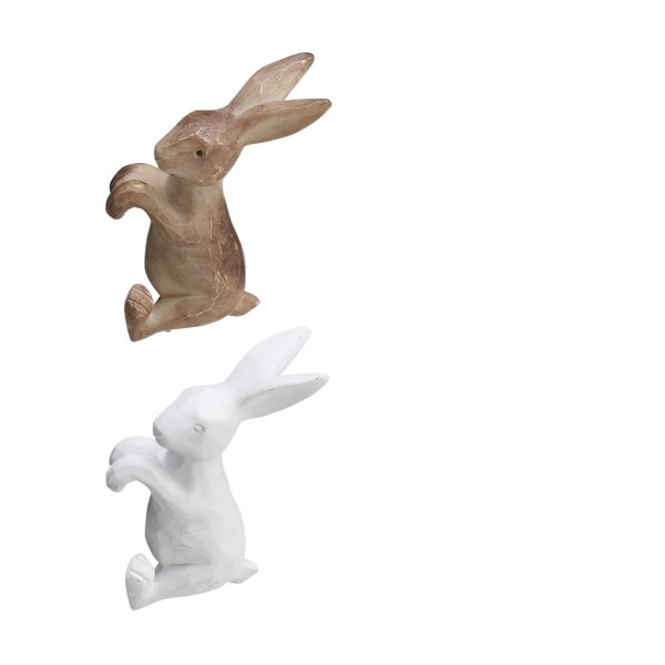 Klättrade hare att dekorera med. Modell som kan hänga på tex en kruka, ett glas en skål eller liknande, så det ser ut som om den