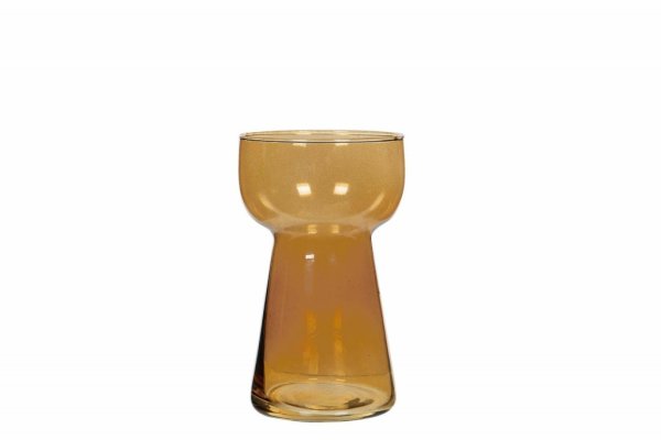 Brun vas / hyacintvas i glas. Klassisk modell som passar lika bra till andra blommor och lökar också. Finns i två nyanser -Mörkb