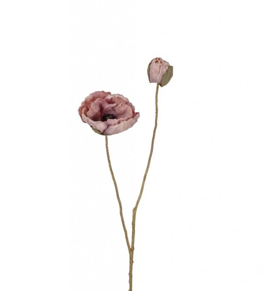 Vallmo i vacker konstgjord modell. I två olika mjuka nyanser. -Grön -Lila/rosa I modell med lång stjälk och två blommor en utsla